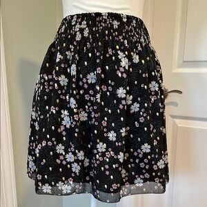 Loft Floral Black Skirt - X-Small